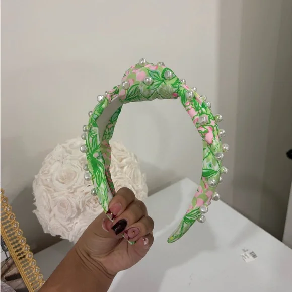 Lily Pulitzer Floral Pearl Knotted Headband - Picture 3 of 5